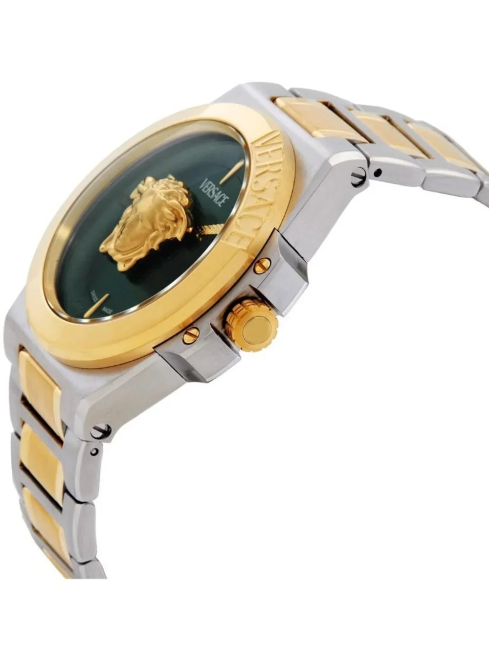 NWT Versace Hera Quartz Green Dial Two-Tone Ladies Watch